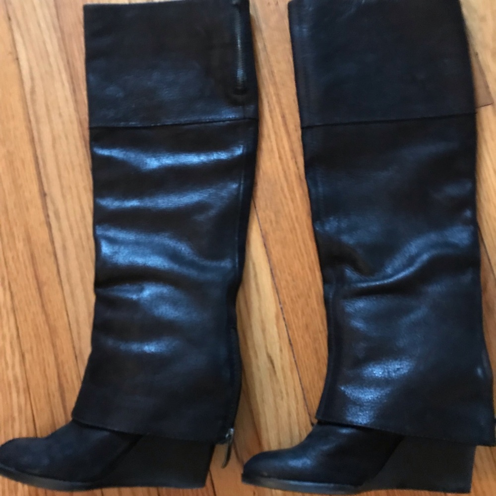 Vince Camino Black Wedge Boots size 5.5